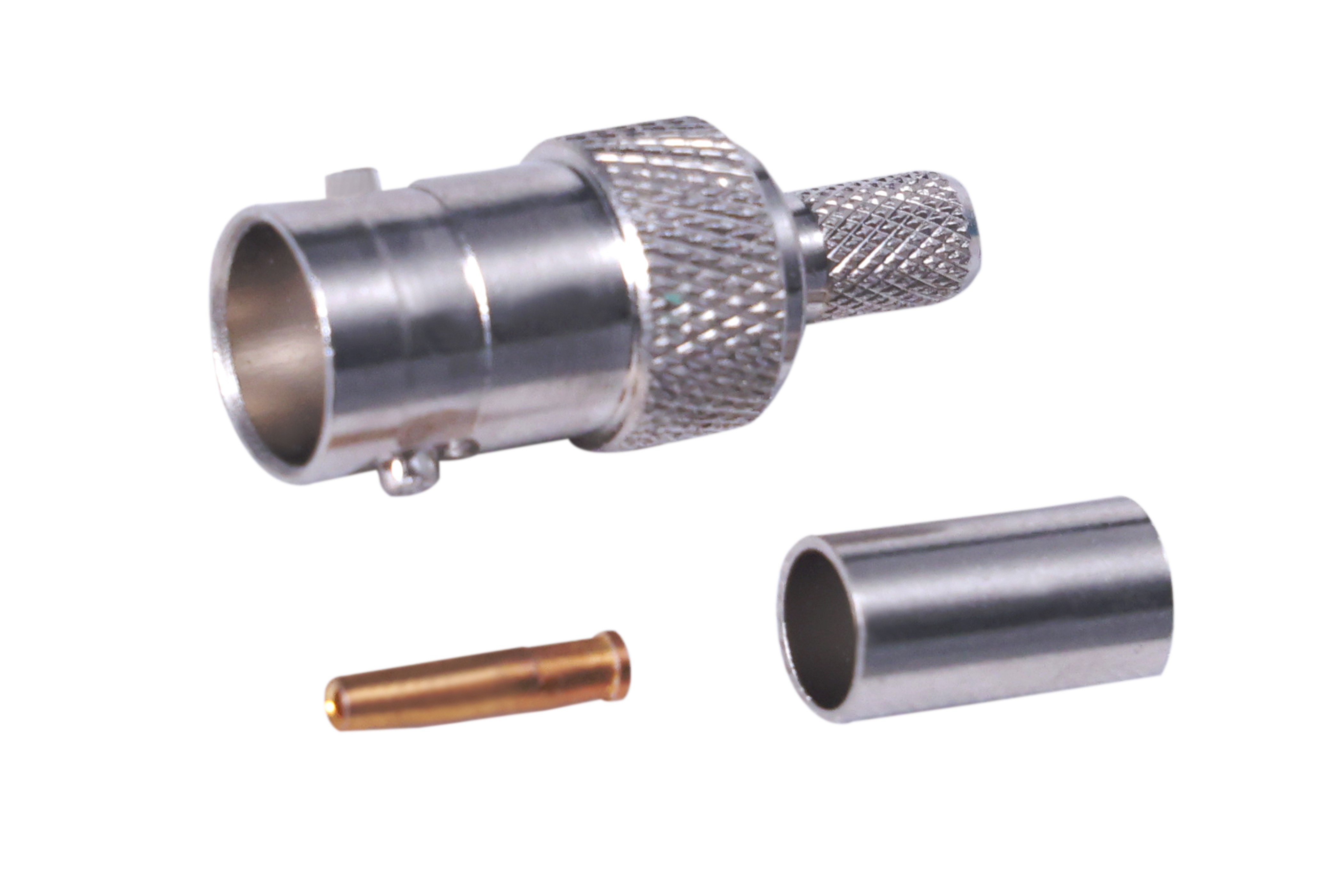P Plus BNC Connector For RG59 Cable Female Straight Crimp Pair